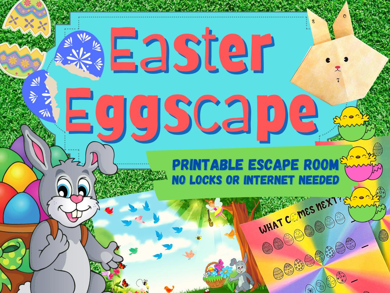 Escape easter room trivia activity facts holiday fun print go