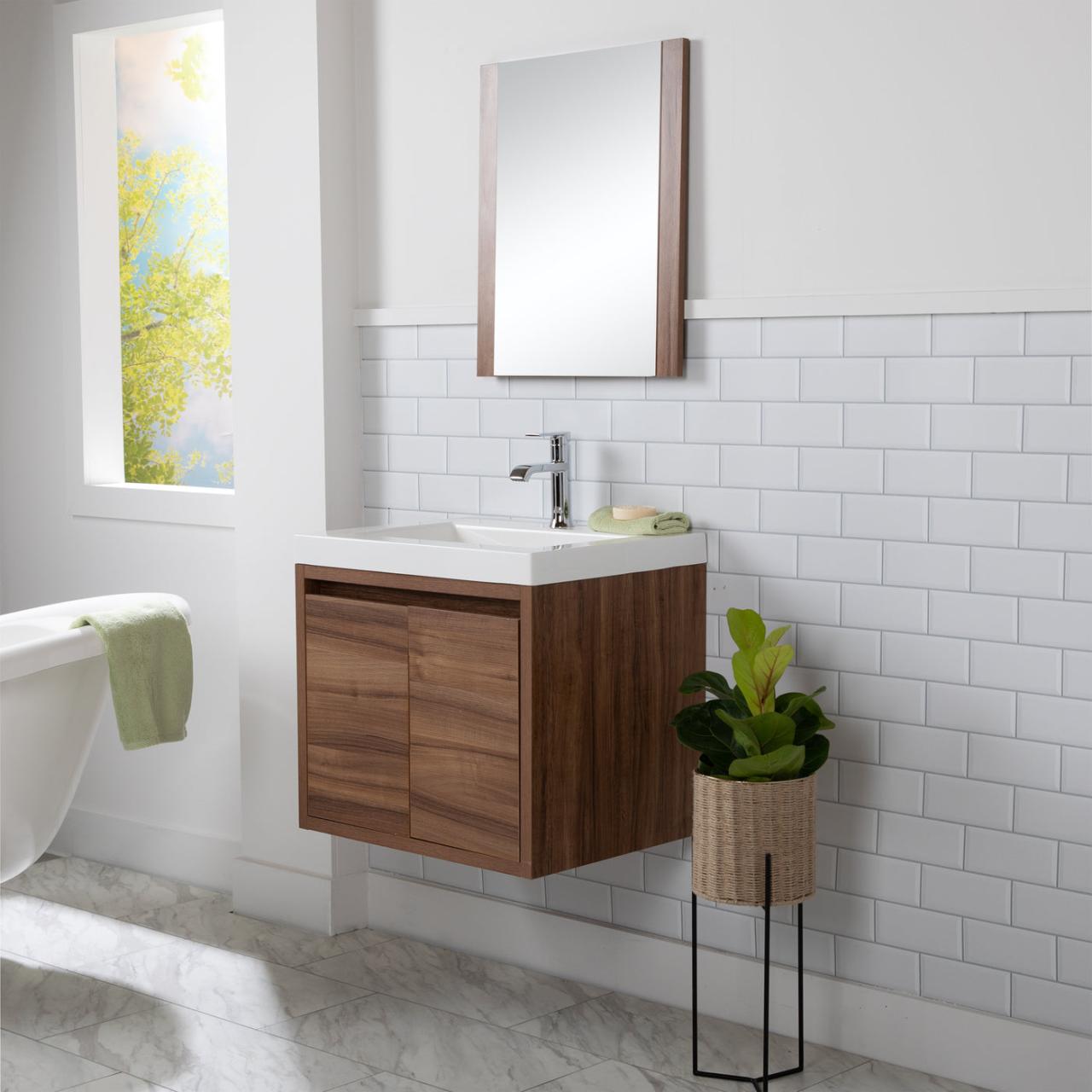 Small bathroom vanity with sink 24 inch