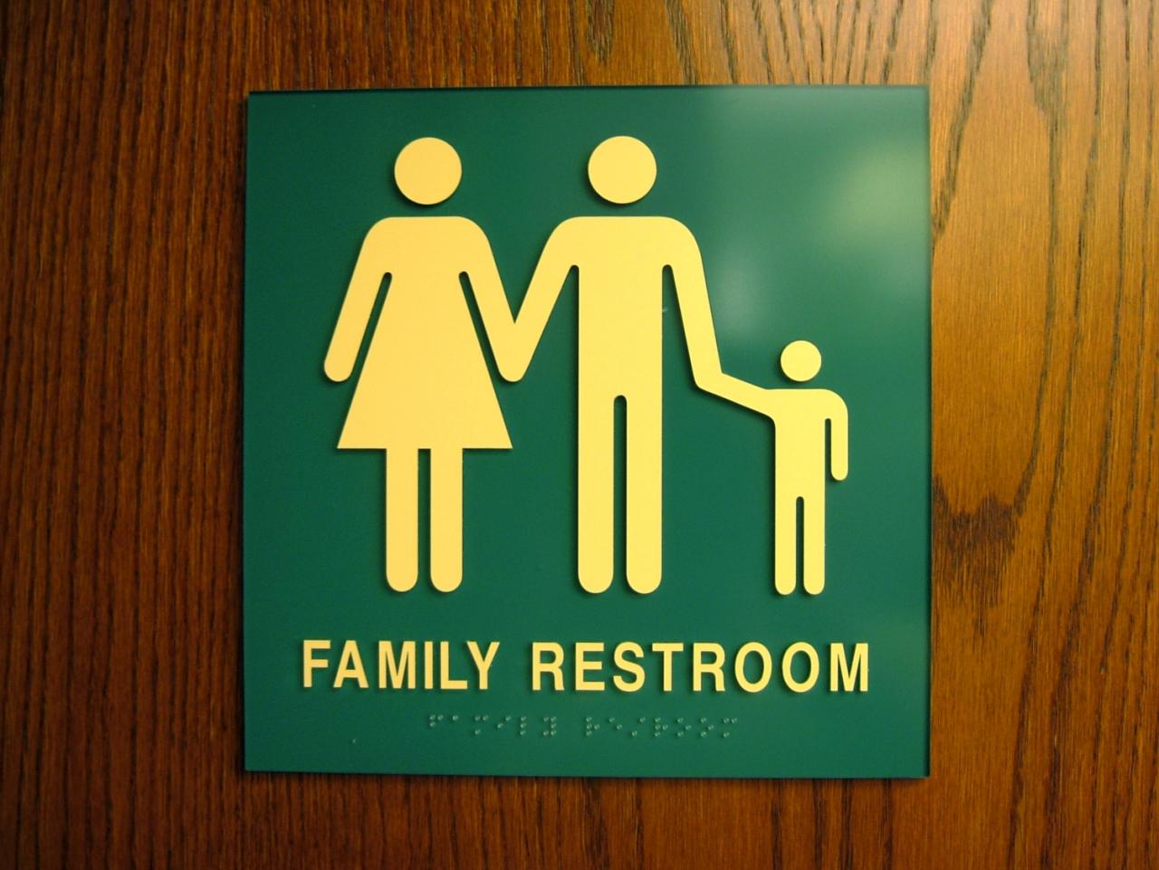 Family restroom signs sign printable printablee via